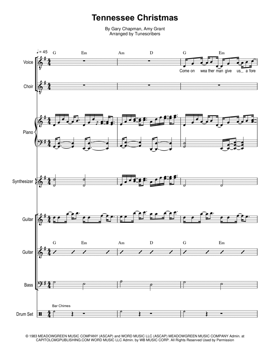 Tennessee Christmas Small Ensemble scores gallery preview page 1