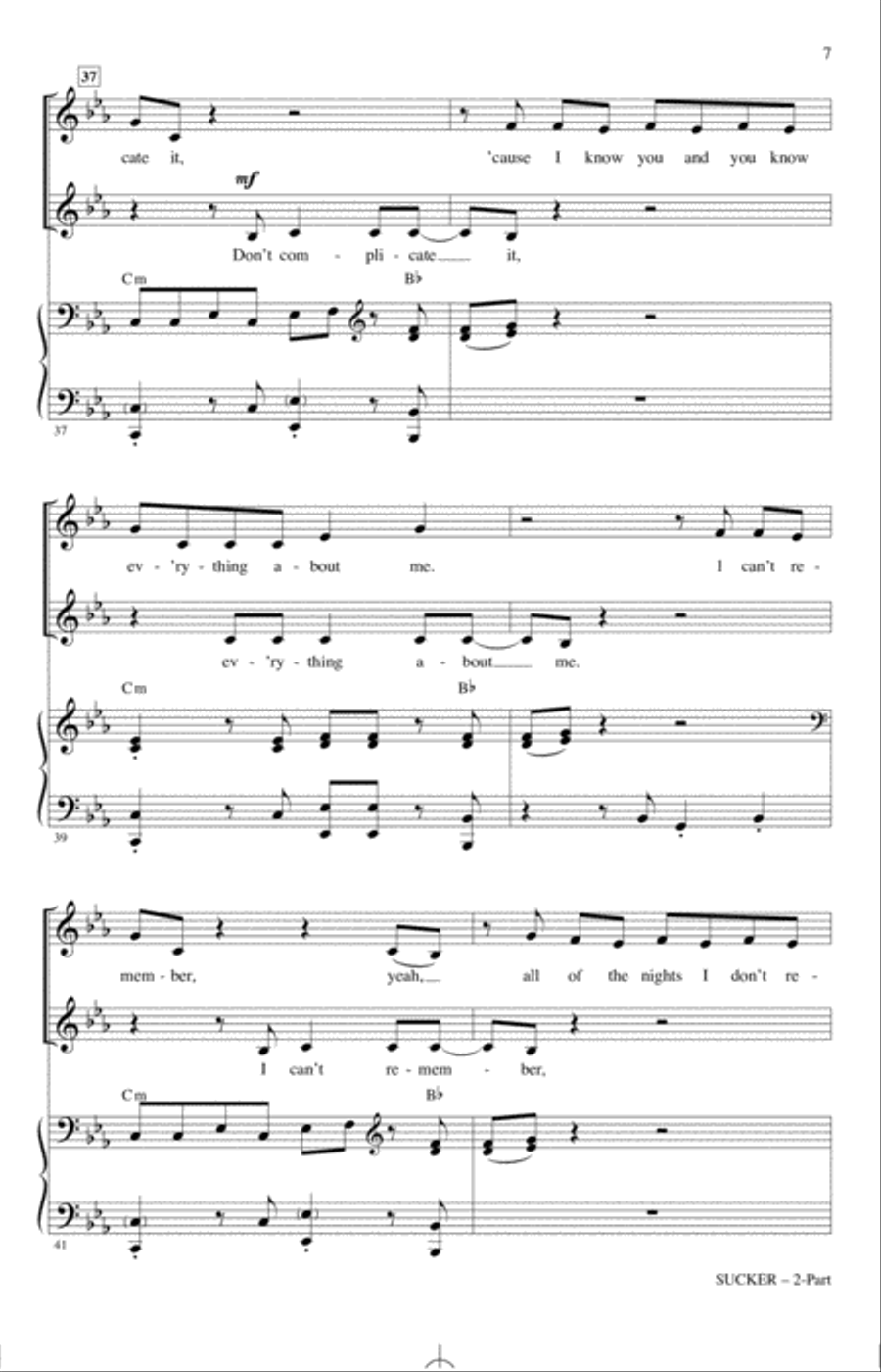 Sucker (arr. Mark Brymer) 2-Part scores gallery preview page 6