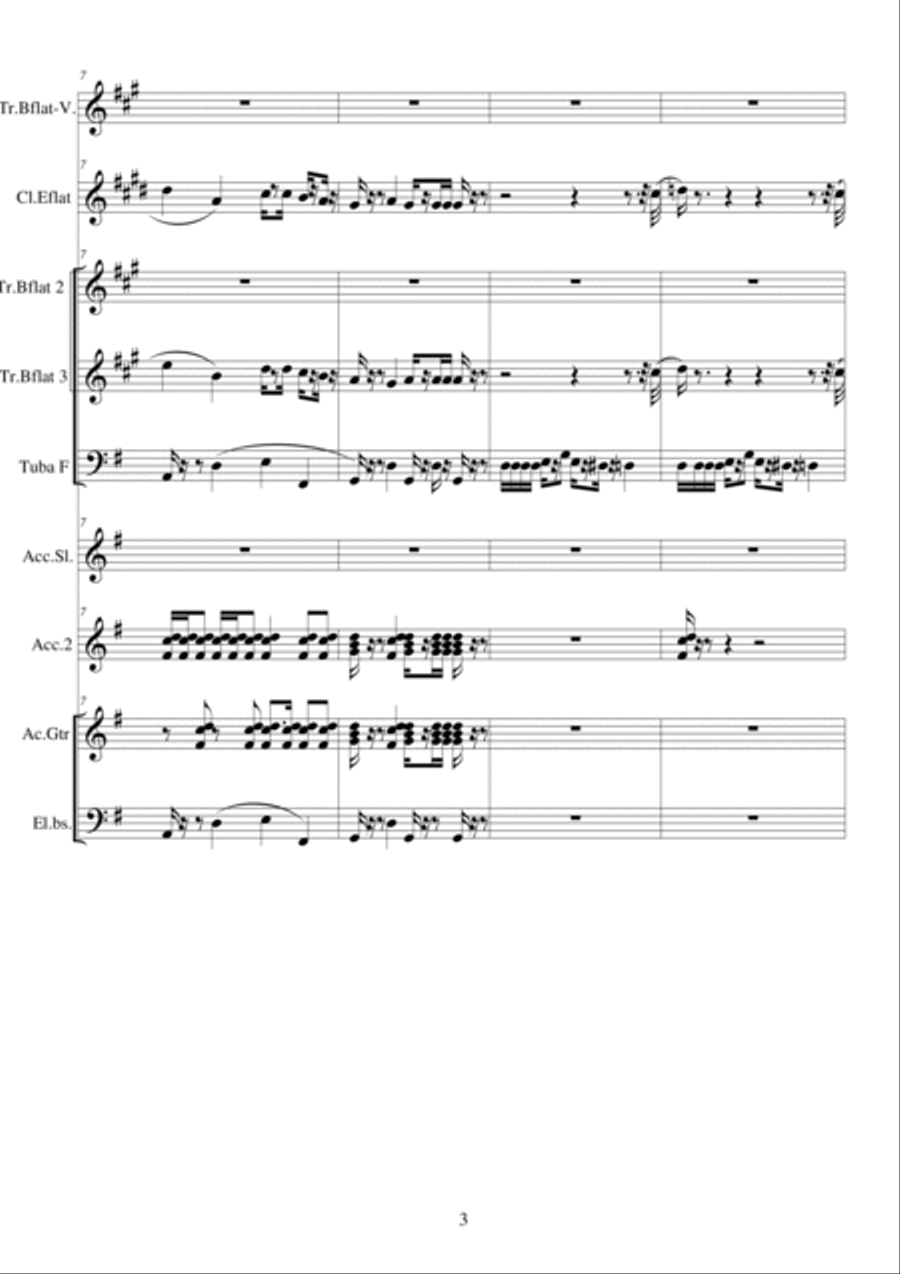 El morenito y el pajarito_Corrido_Full score and parts Flute scores gallery preview page 3