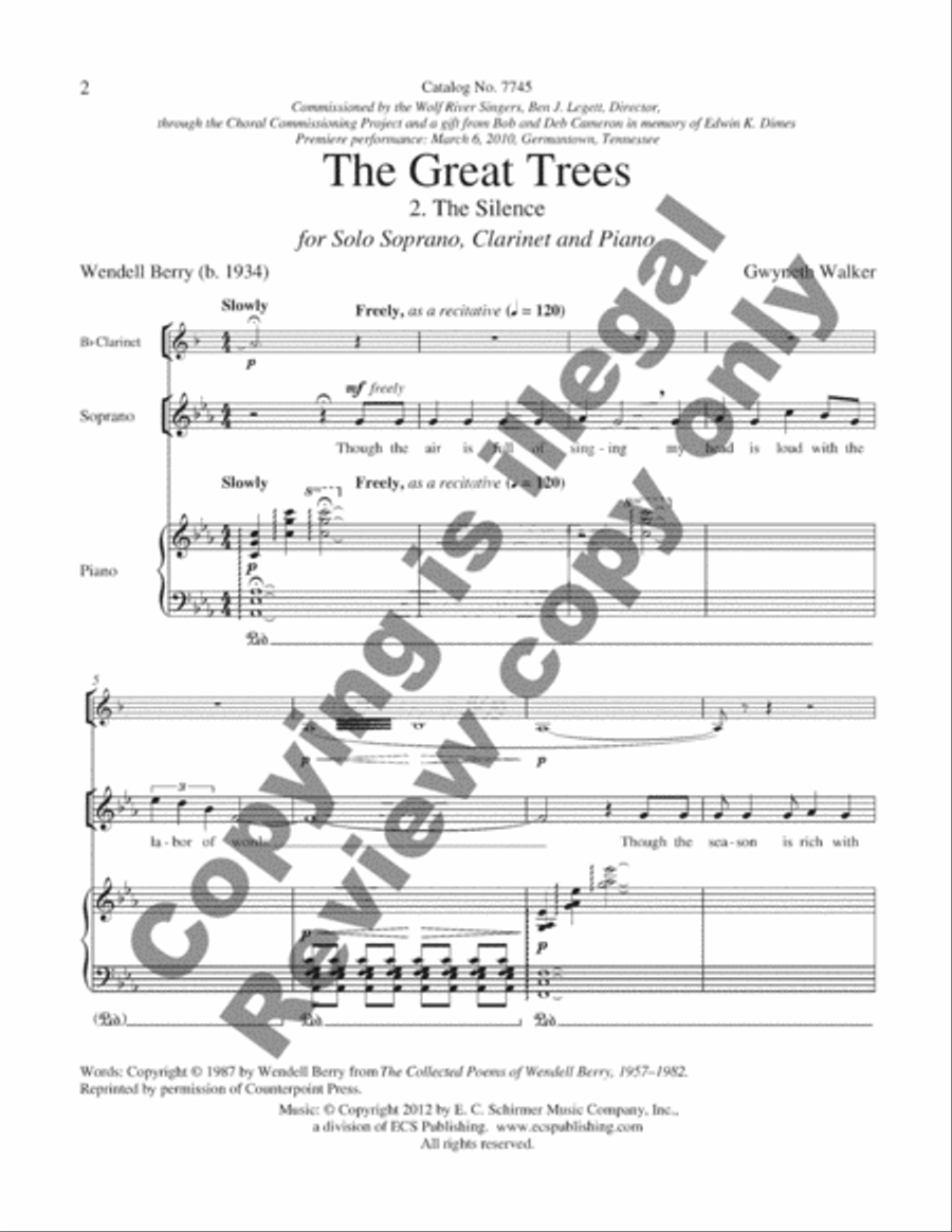 The Great Trees: 2. The Silence Soprano Voice scores gallery preview page 8