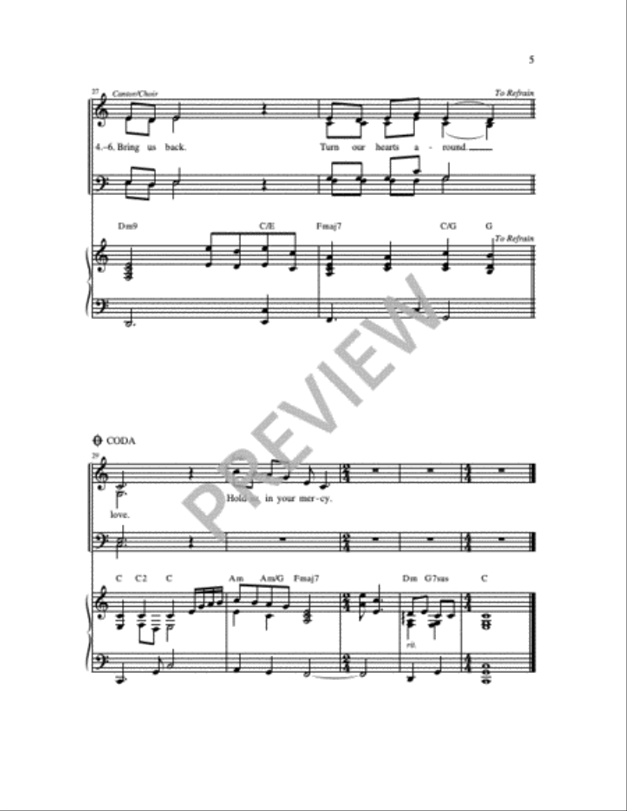 Turn Our Hearts Around 4-Part scores gallery preview page 8