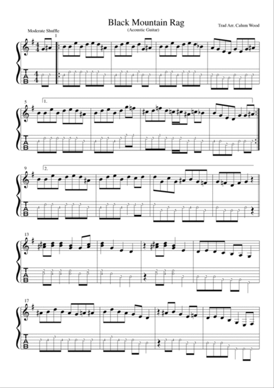 Black Mountain Rag Acoustic Guitar scores gallery preview page 2