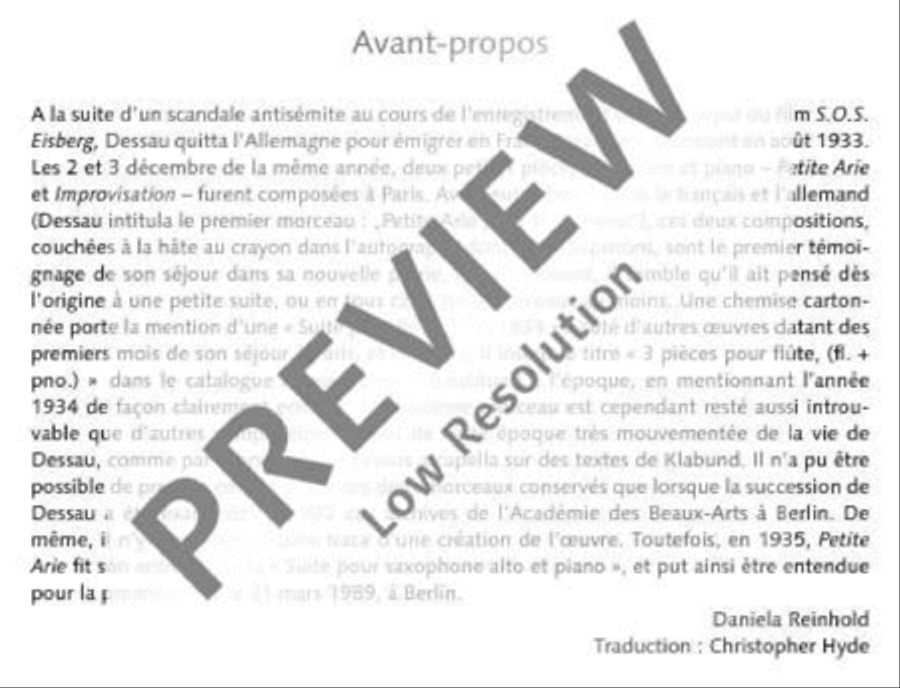 Petite Aire et Improvisation Flute Solo scores gallery preview page 8