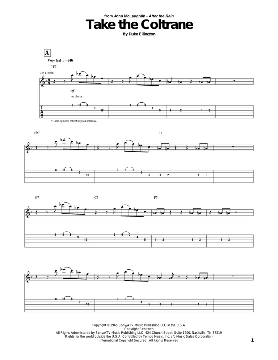 Take The Coltrane Electric Guitar scores gallery preview page 1