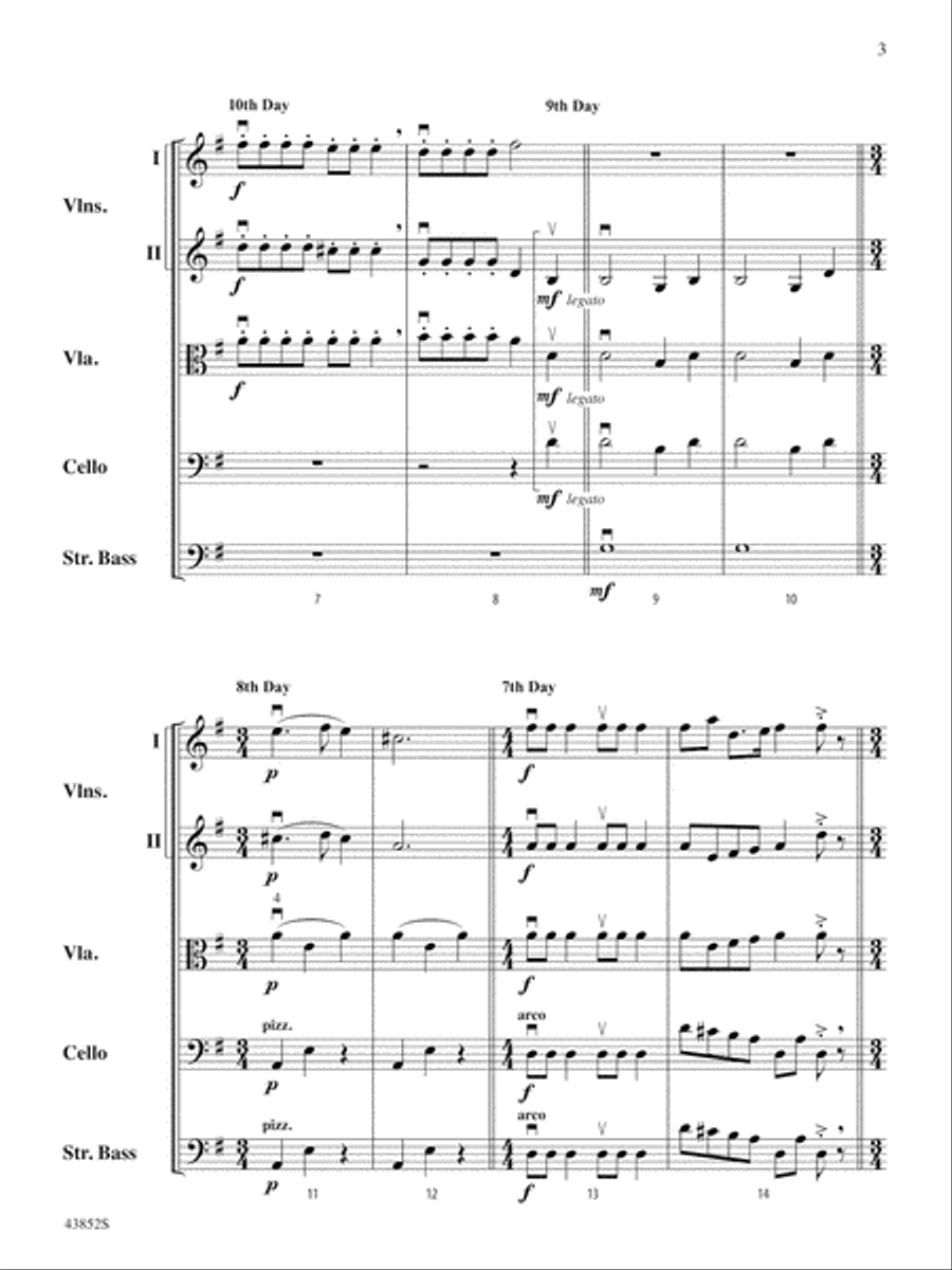 The 12 Musical Days of Christmas: Score String Orchestra scores gallery preview page 3