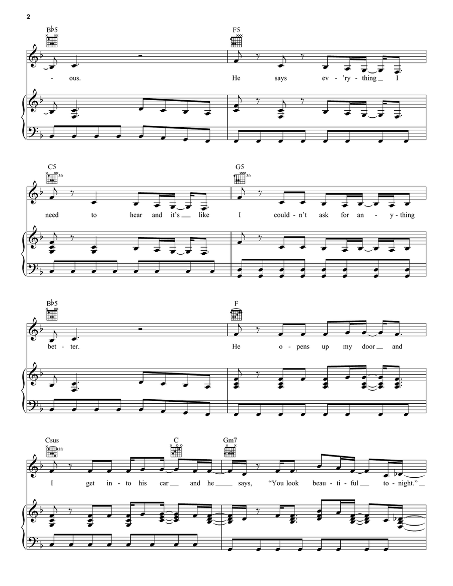 The Way I Loved You The Way I Loved You Piano, Vocal, Guitar scores gallery preview page 2