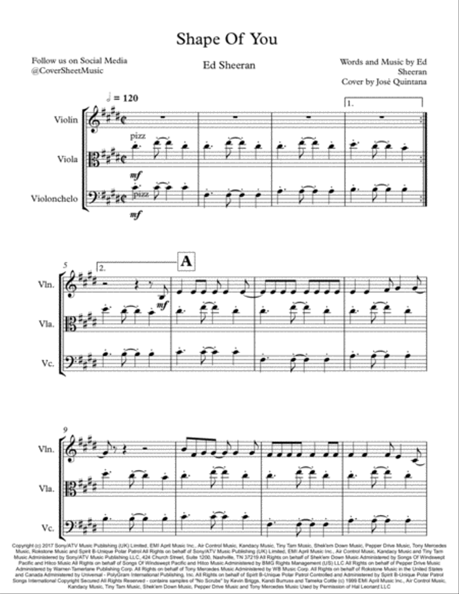 Shape Of You String Trio scores gallery preview page 2