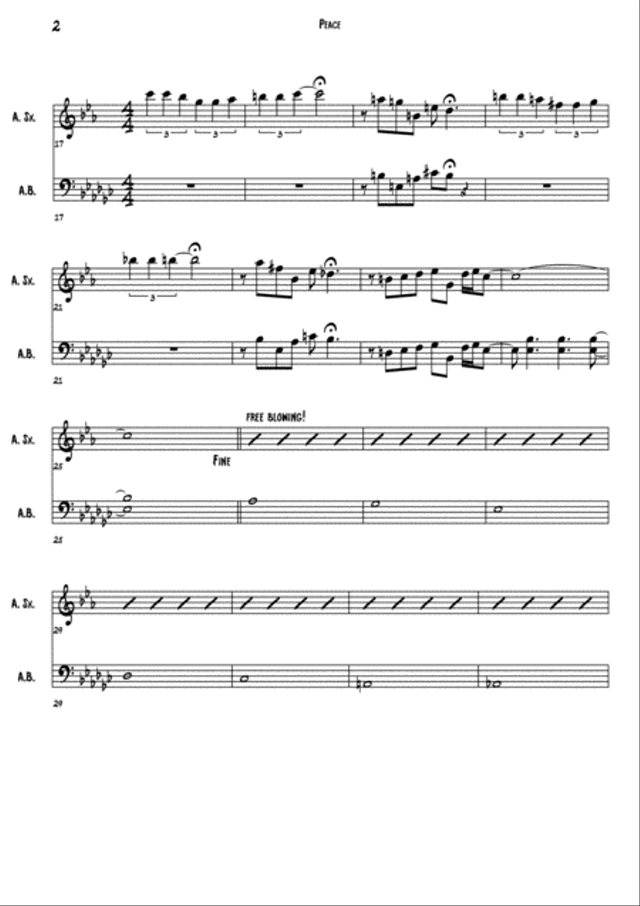 Peace Alto Saxophone scores gallery preview page 2