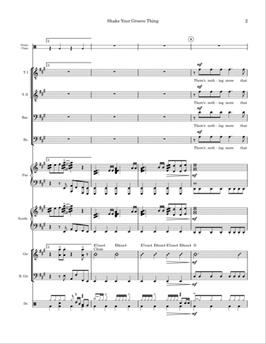 Shake Your Groove Thing TTBB scores gallery preview page 2