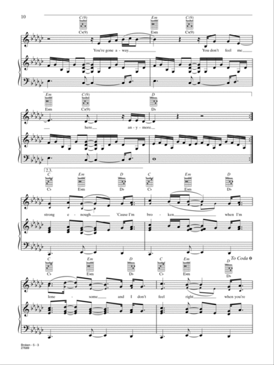 Broken Piano, Vocal, Guitar scores gallery preview page 3