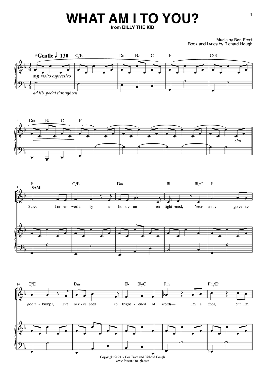 What Am I To You? Piano scores gallery preview page 1