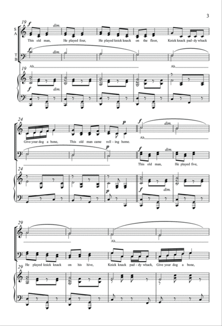 Knick Knack Paddy Whack 4-Part scores gallery preview page 3