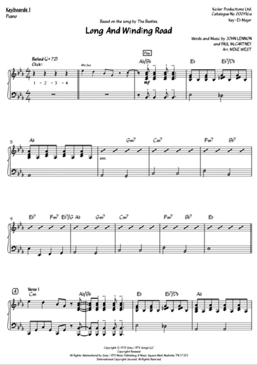 The Long And Winding Road Piano Solo scores gallery preview page 2