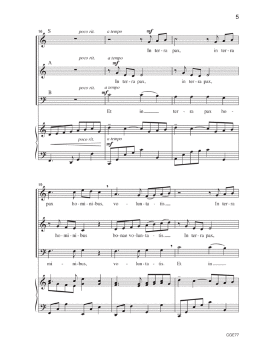 In Terra Pax (SAB) 3-Part scores gallery preview page 4