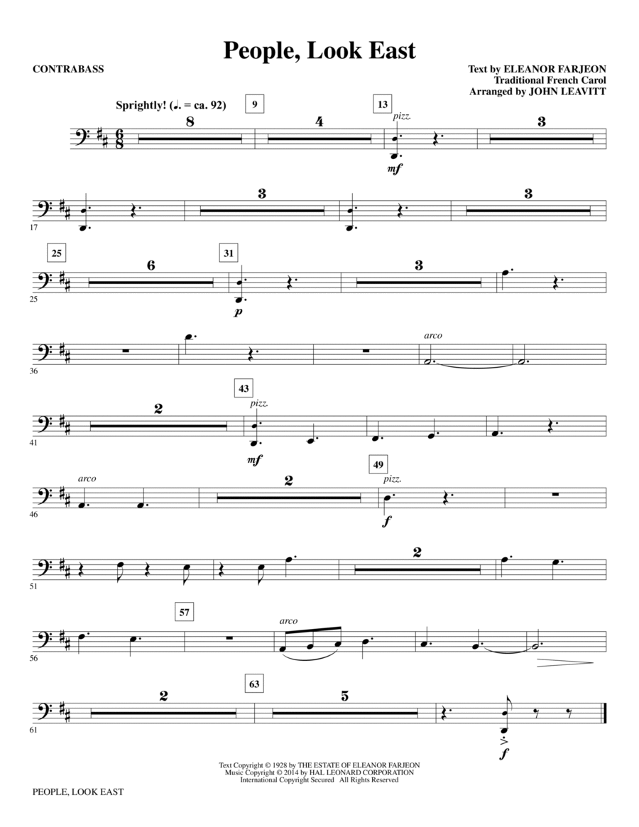 People, Look East - Contrabass Choir scores gallery preview page 1