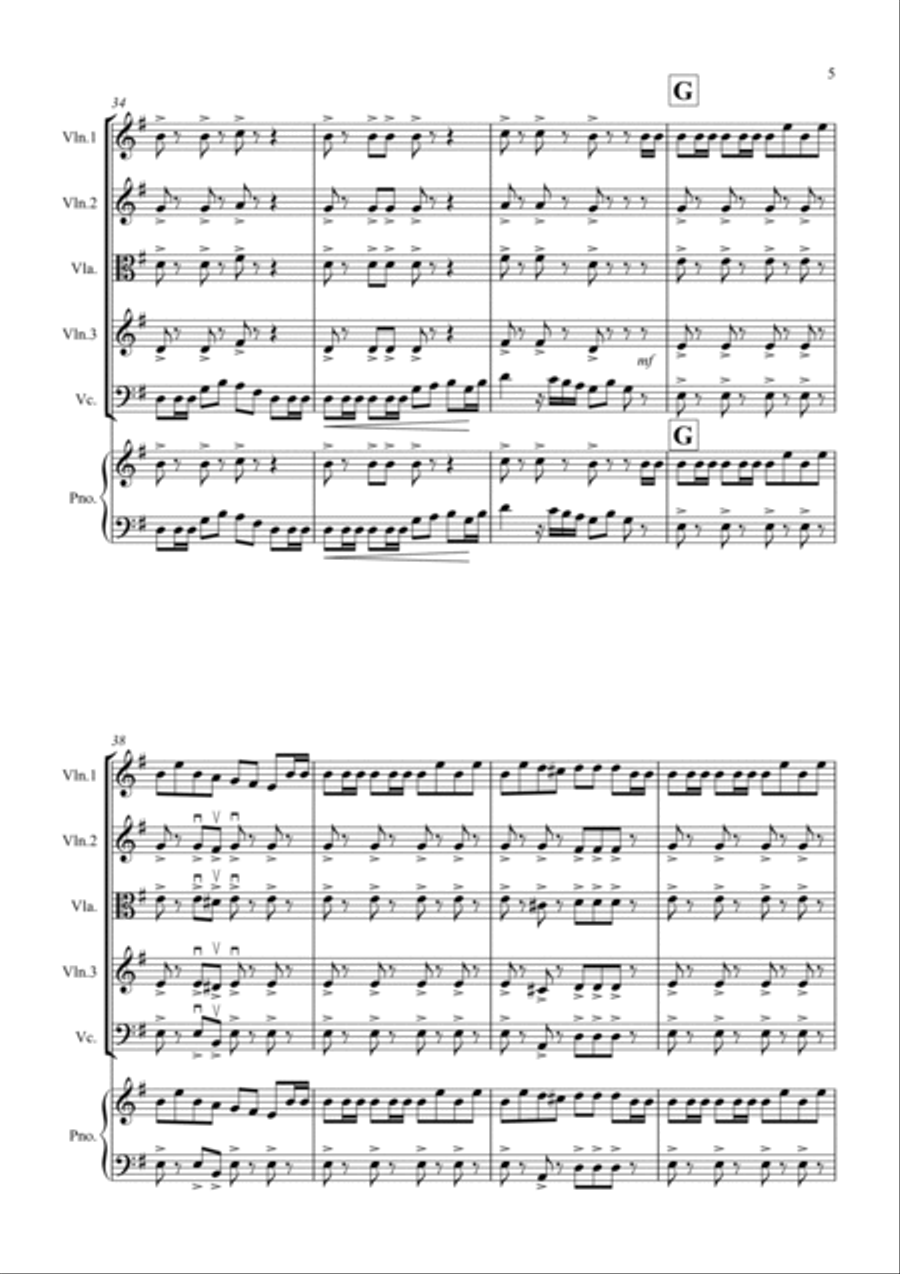 2 Classical Favourites for String Quartet (volume four) String Quartet scores gallery preview page 5