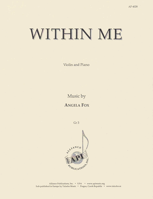 Book cover for Within Me - Vln Solo-pno