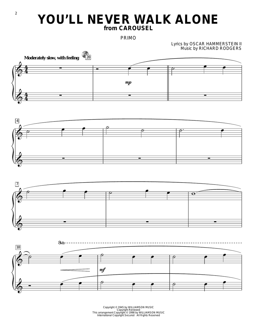 You'll Never Walk Alone (from Carousel) Piano Duet scores gallery preview page 2