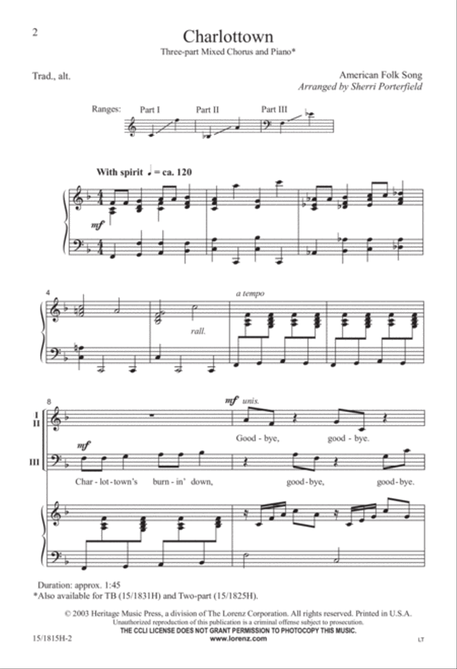 Charlottown 3-Part scores gallery preview page 2