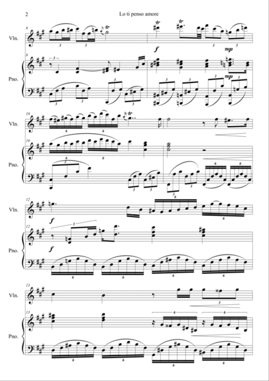 Lo Ti Penso Amore (Paganini OST_based on Violin Concerto no.4) Violin Solo scores gallery preview page 2