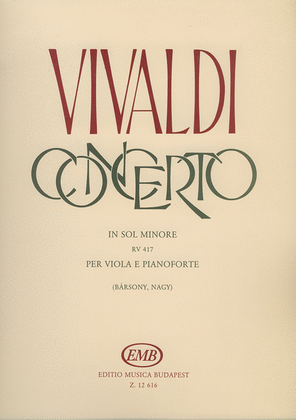 Book cover for Concerto En Sol Minore RV.417