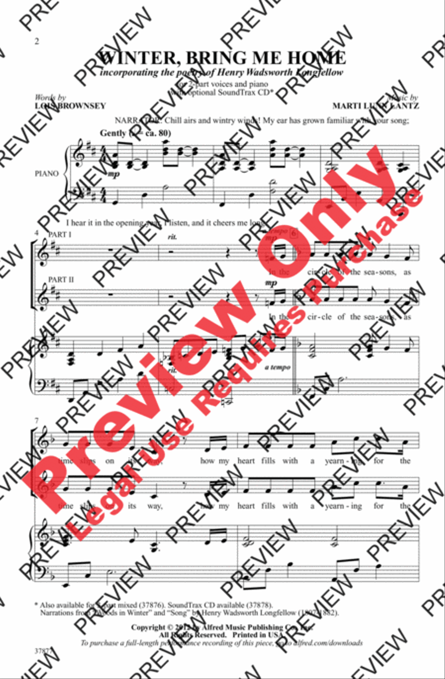 Winter, Bring Me Home 2-Part scores gallery preview page 2