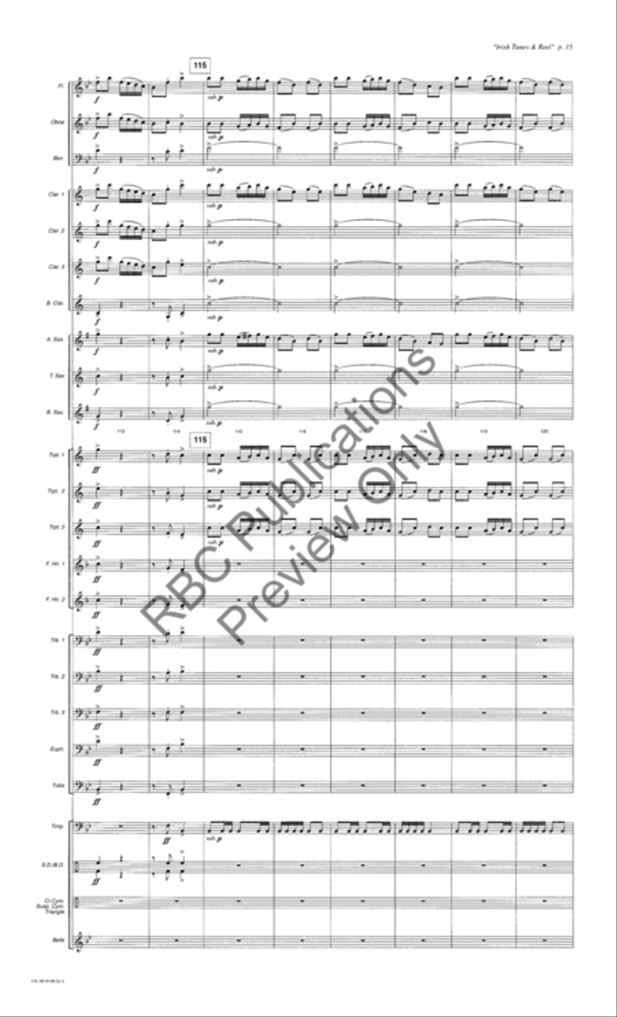 Irish Tunes And Reel (Score) Concert Band scores gallery preview page 18