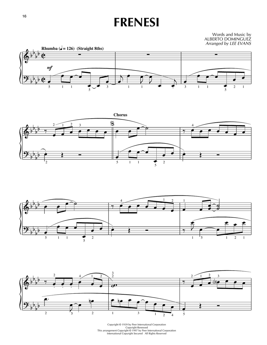 Frenesí Piano Solo scores gallery preview page 1