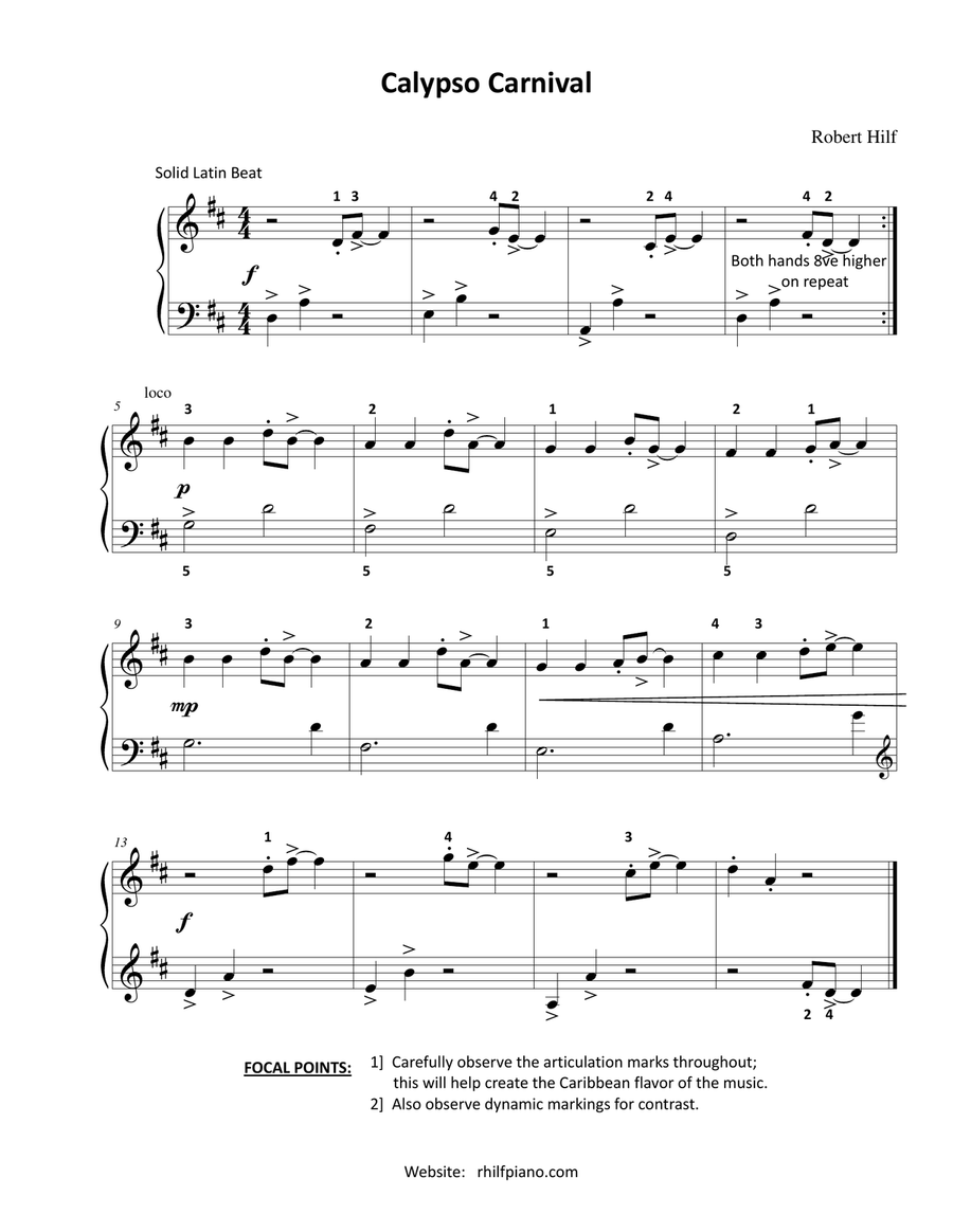 CALYPSO CARNIVAL CALYPSO CARNIVAL Piano Method scores gallery preview page 1