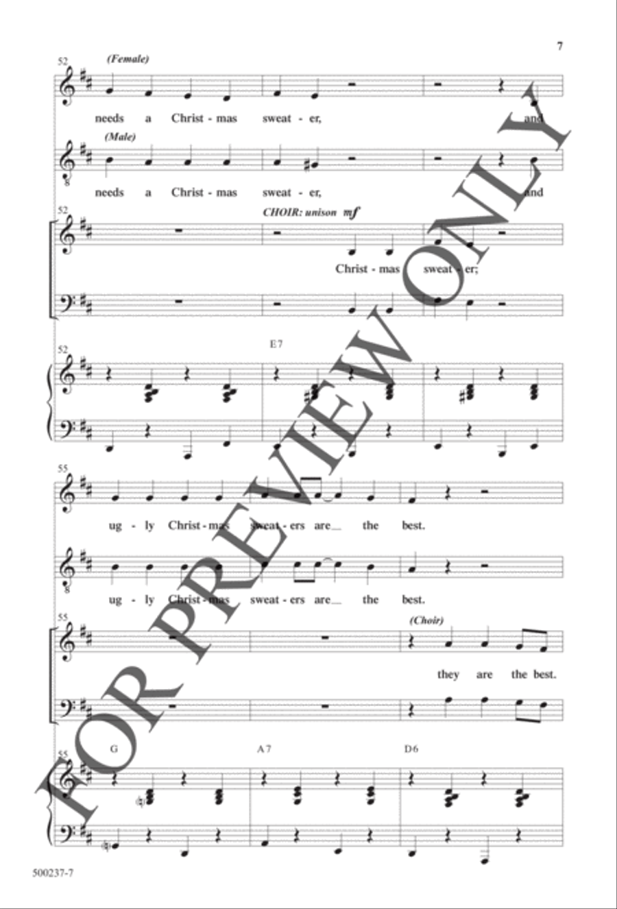 The Ugly Christmas Sweater Song - Anthem 4-Part scores gallery preview page 7