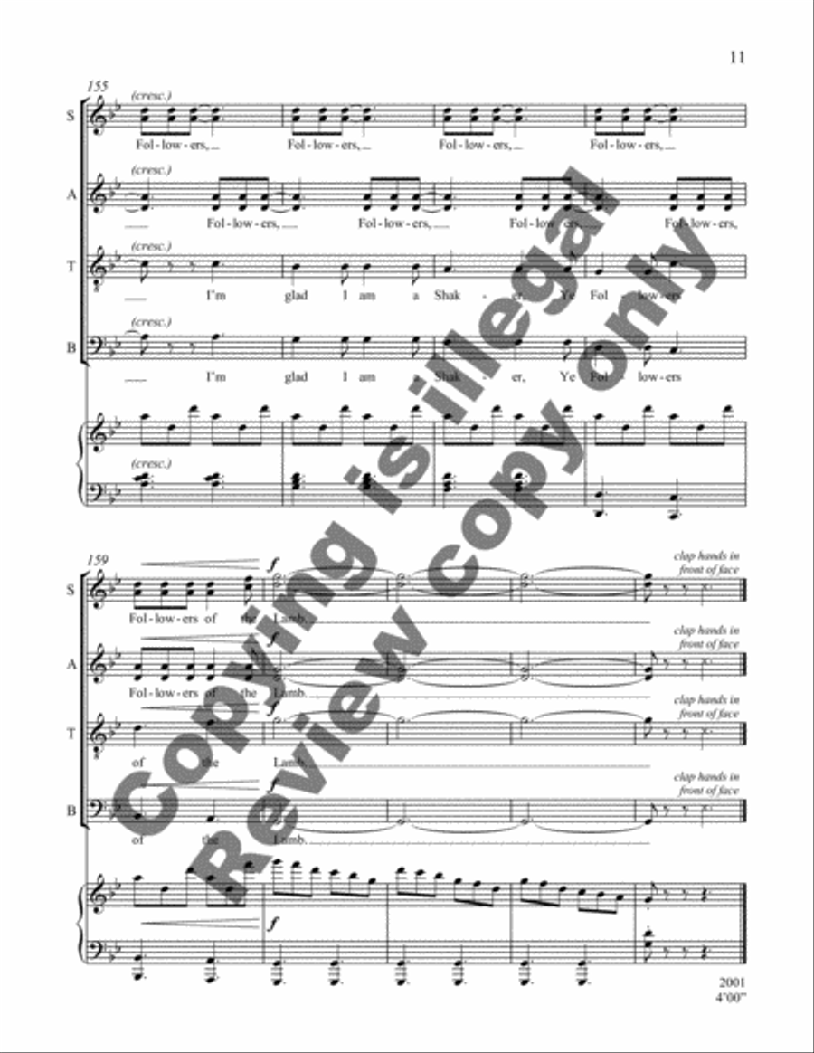 Come Life, Shaker Life! 3. Followers of the Lamb 4-Part scores gallery preview page 14