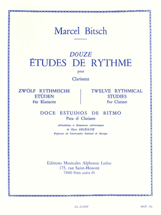 Book cover for Douze Etudes De Rythme Pour Clarinette