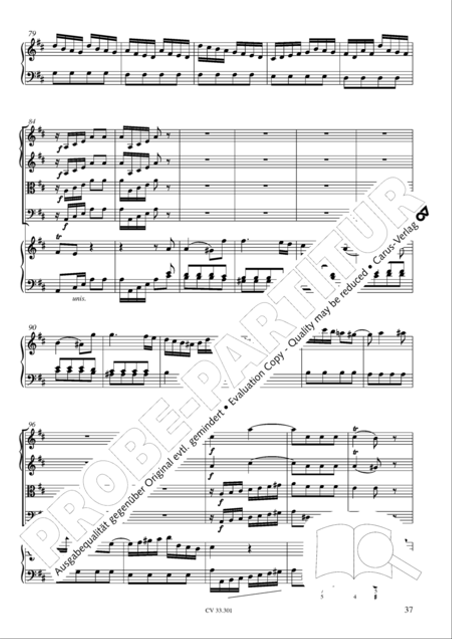 Concerto per il Cembalo in D Cello scores gallery preview page 38