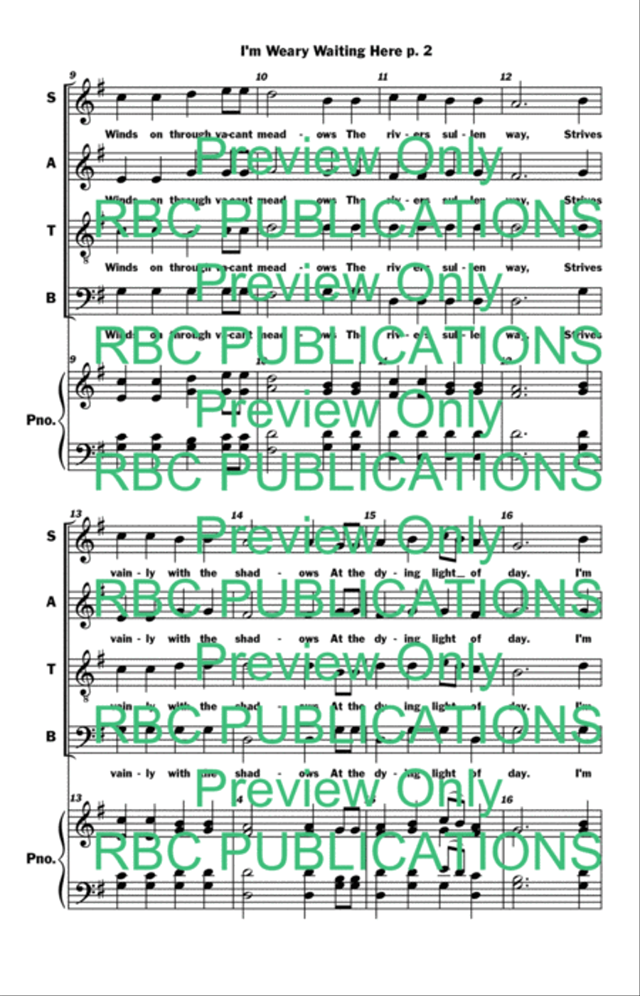 I'M Weary Waiting 4-Part scores gallery preview page 4