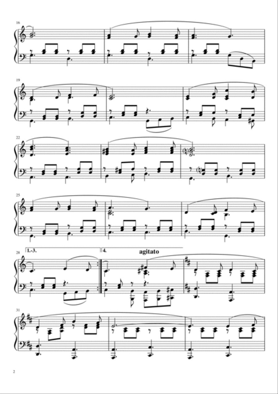 Wo de Ostseewellen trecken an der Strand Piano Solo scores gallery preview page 2
