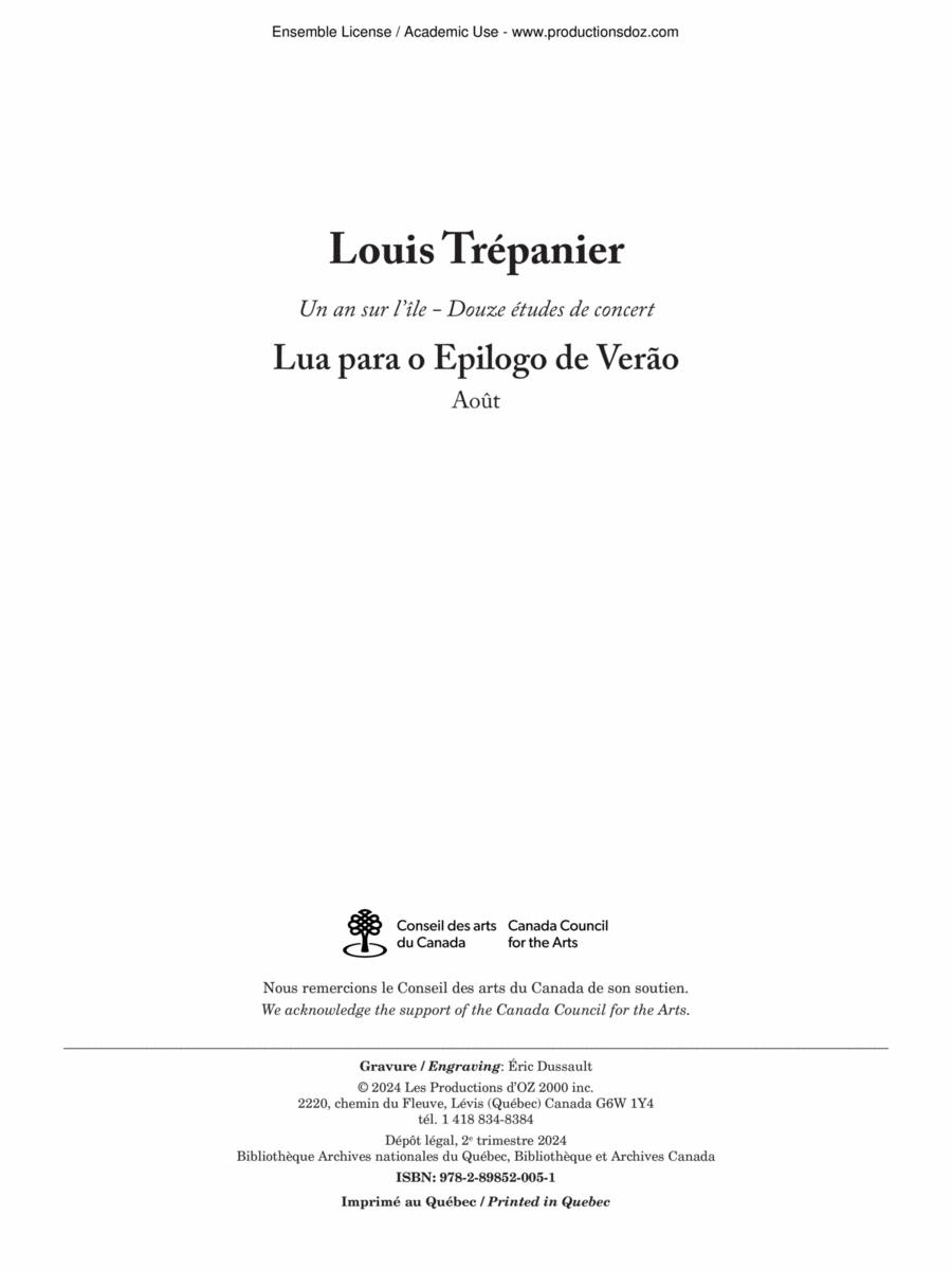 Lua para o Epilogo de Verão (Août) Classical Guitar scores gallery preview page 1