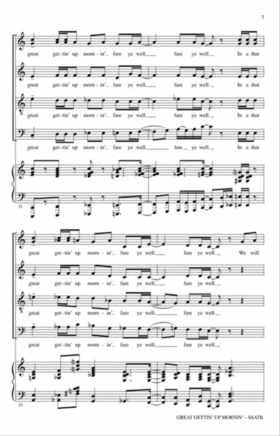 Great Gettin' Up Mornin' SSATB scores gallery preview page 4