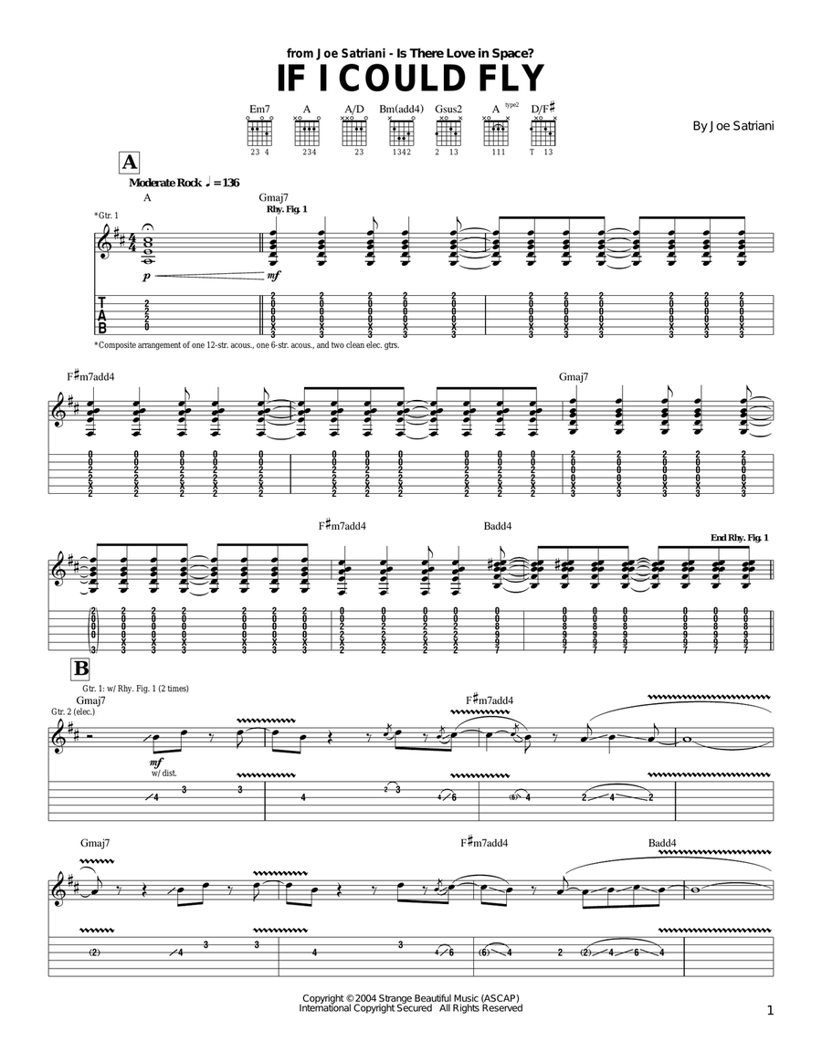 If I Could Fly Acoustic Guitar scores gallery preview page 1