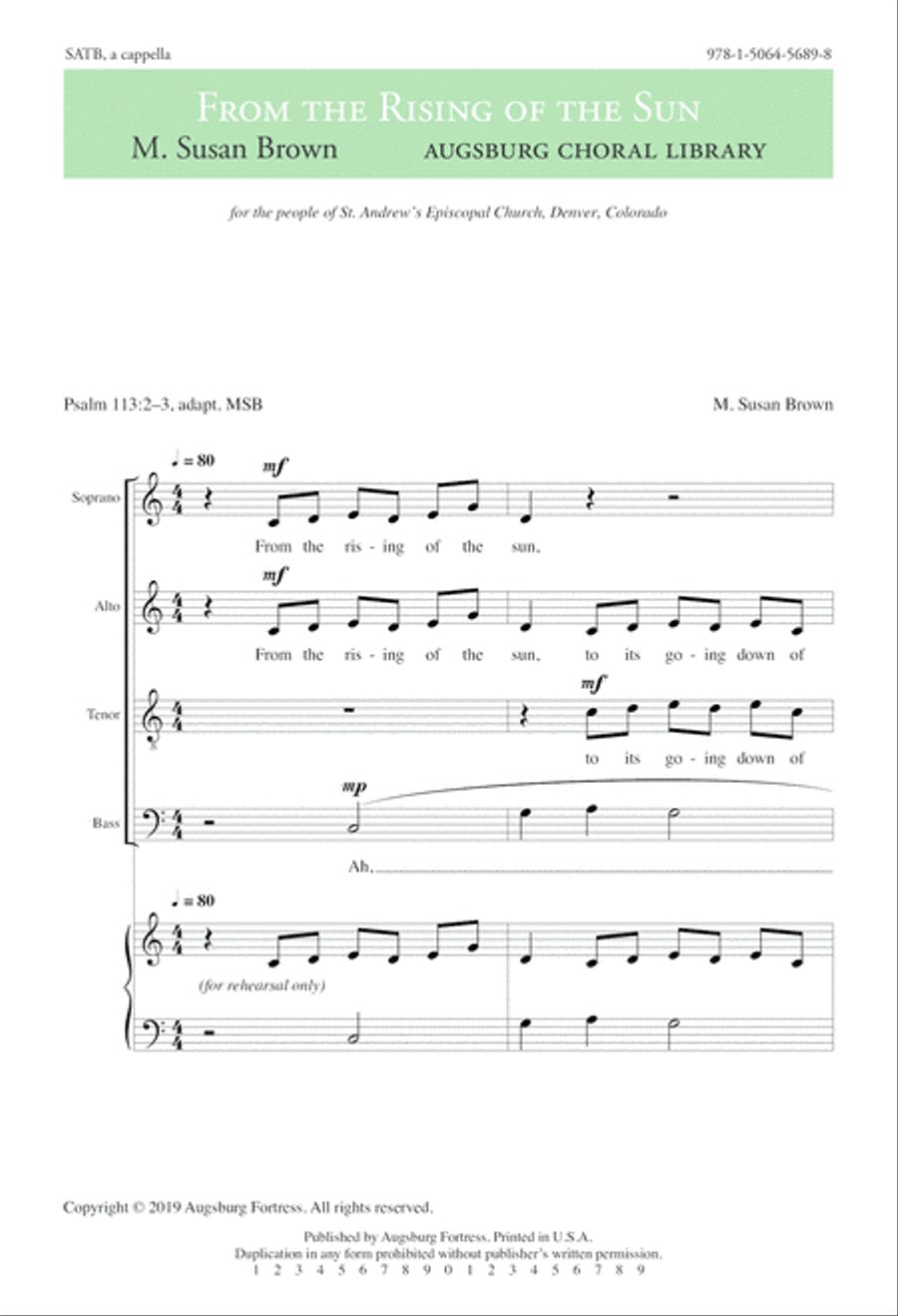 From the Rising of the Sun 4-Part scores gallery preview page 1