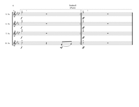 Småtroll (Puck) From Grieg's Lyric Pieces for Saxophone Quartet image number null