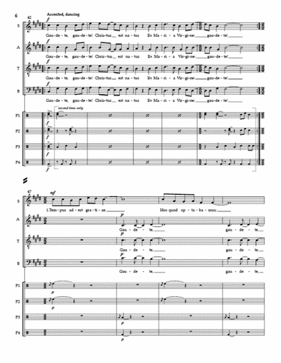 Gaudete! SATB (Full Score and Percussion Parts)