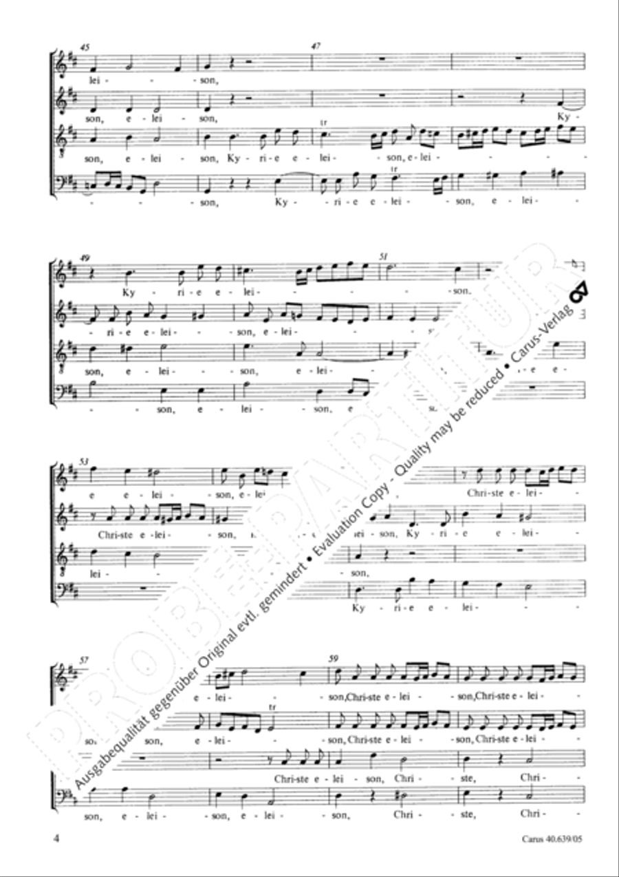 Mass in D Major (Missa in D) 4-Part scores gallery preview page 5