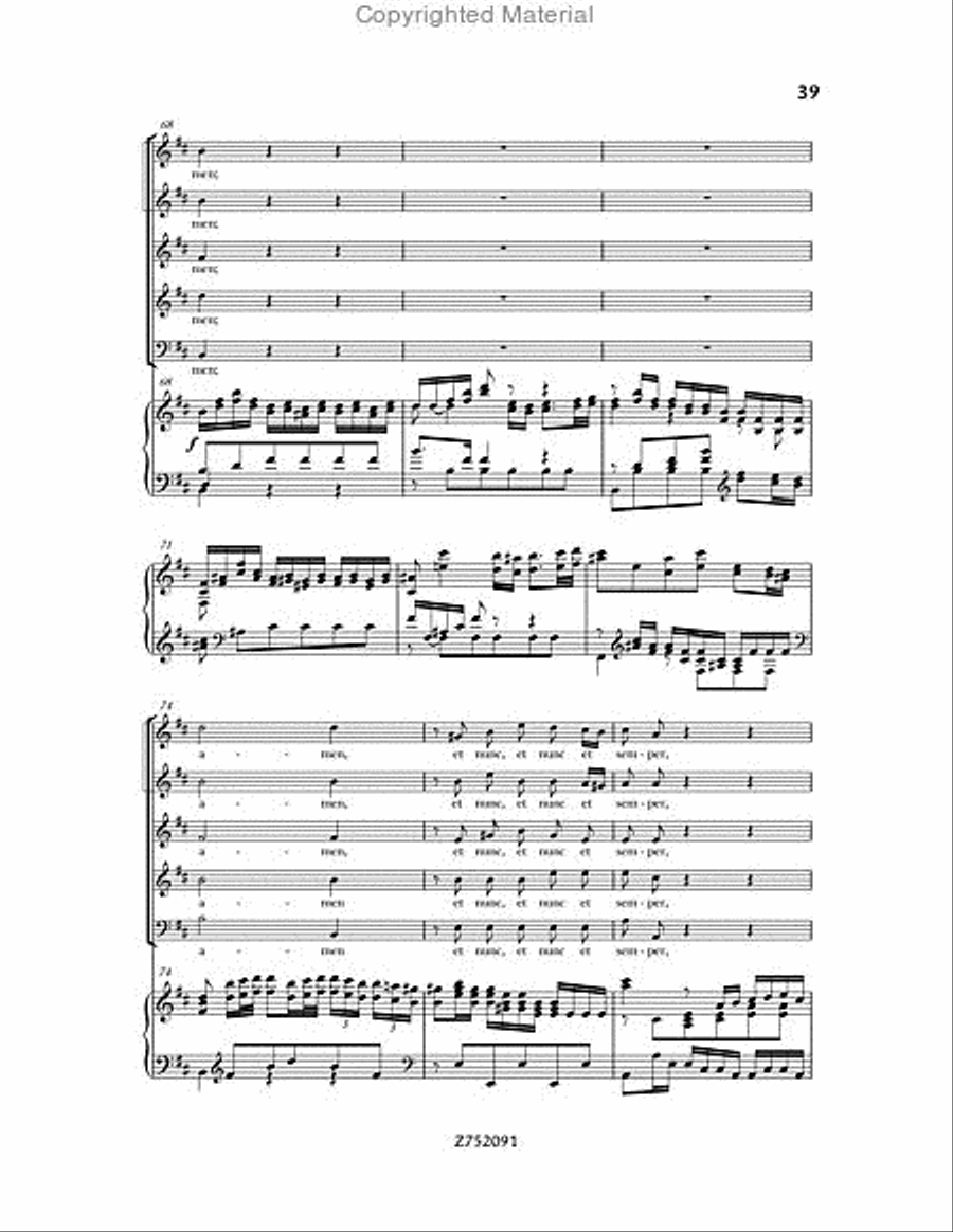 Cantata No. 191: Gloria in Excelsis Deo, BWV 191 4-Part scores gallery preview page 39