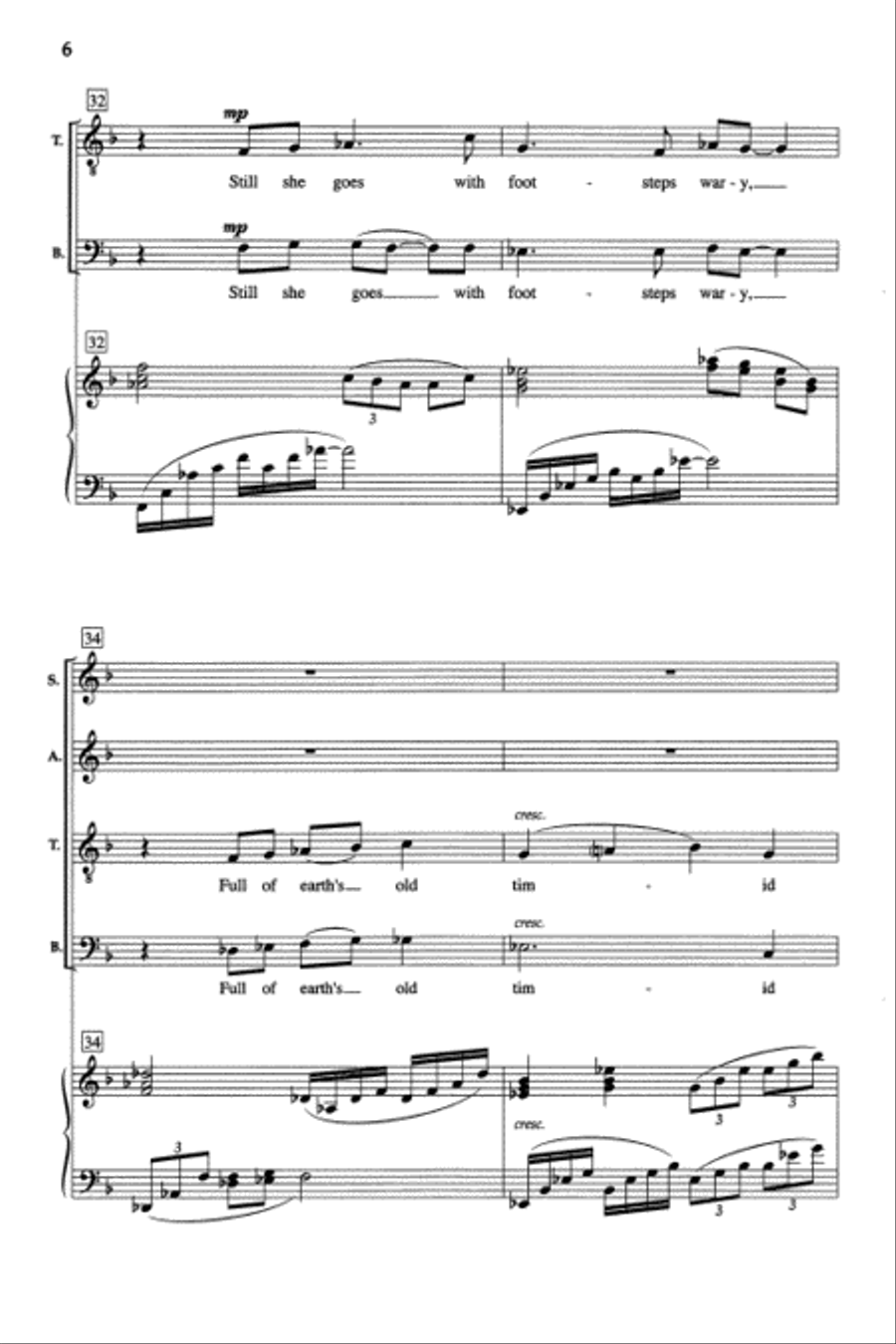A Dream of a Blessed Spirit 4-Part scores gallery preview page 5