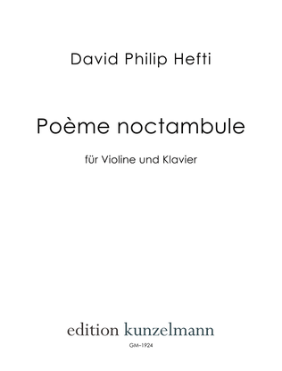 Book cover for Poème noctambule, for violin and piano