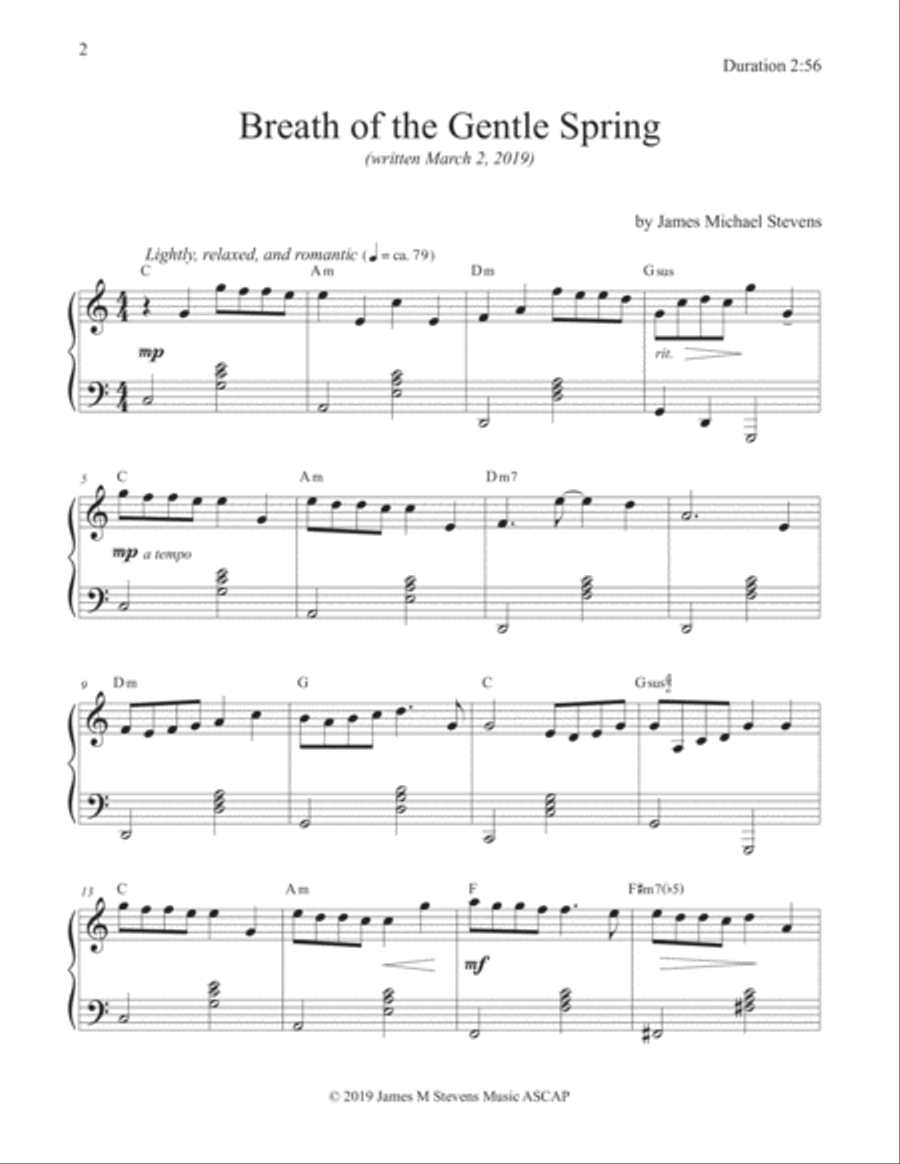 Breath of the Gentle Spring Piano Solo scores gallery preview page 2