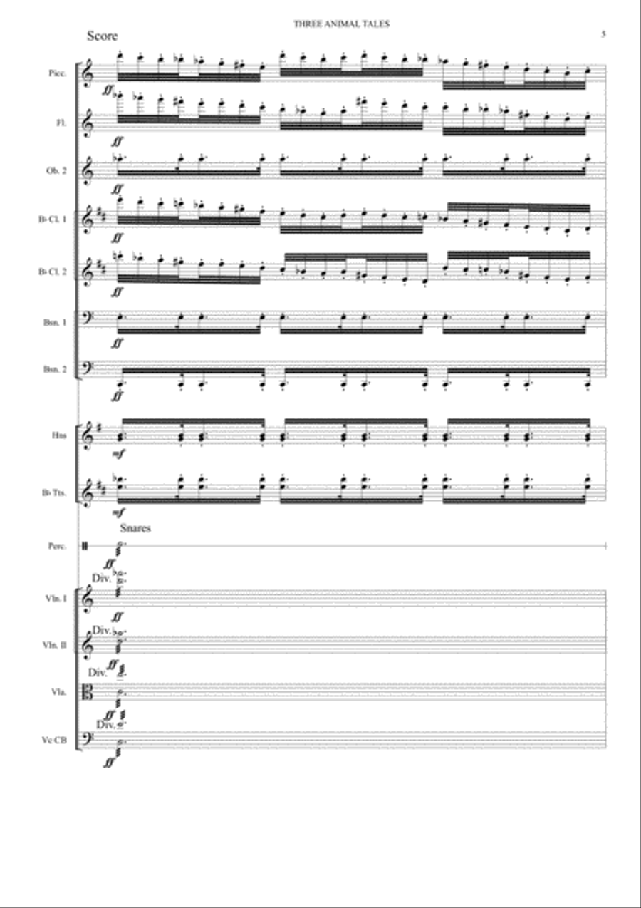 THREE ANIMAL SAYINGS 1--WHEN CAT'S AWAY, MICE WILL PLAY--orchestra Full Orchestra scores gallery preview page 5