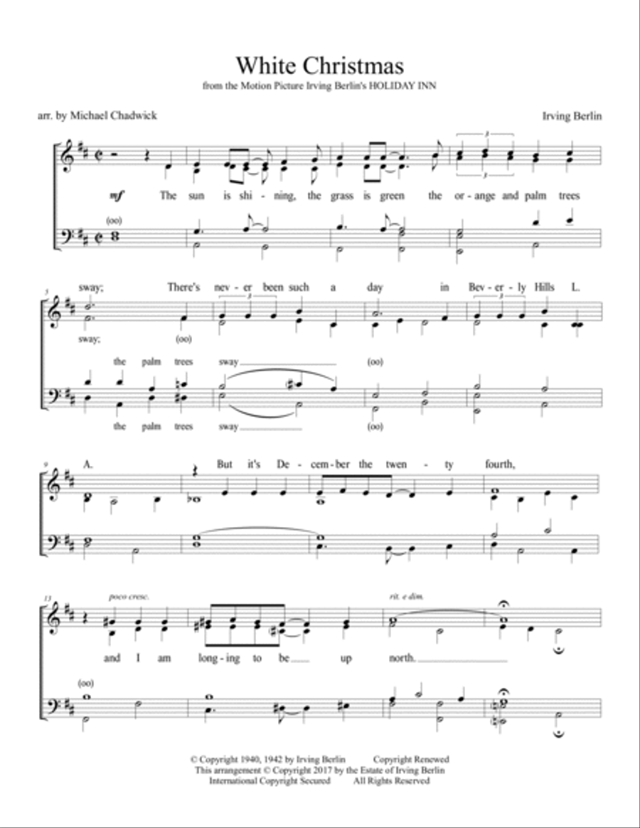White Christmas 4-Part scores gallery preview page 2