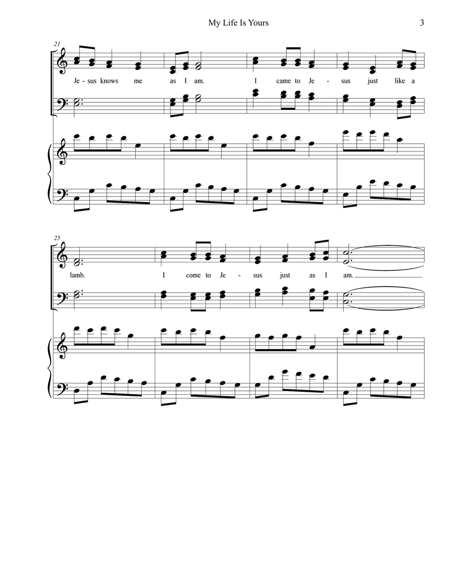 My Life is Yours 4-Part scores gallery preview page 3