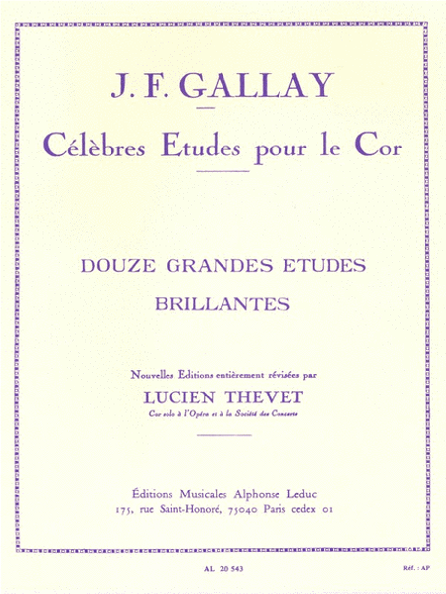 Gallay Thevet 12 Grandes Etudes Brillantes Op 43 Horn Book